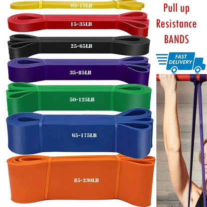 Unisex fitness 208cm rubber resistance bands strength building exercise