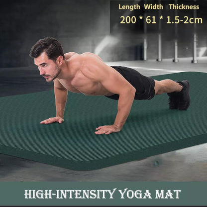 200CMx20MM High Quality Extra Thick NBR Non-Slip Yoga Mats For Gym and Home Fitness.