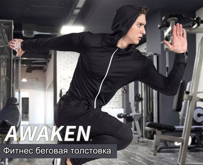 Men's Compression Gym Tights Training Clothes, Jogging Sports Set Tracksuit.