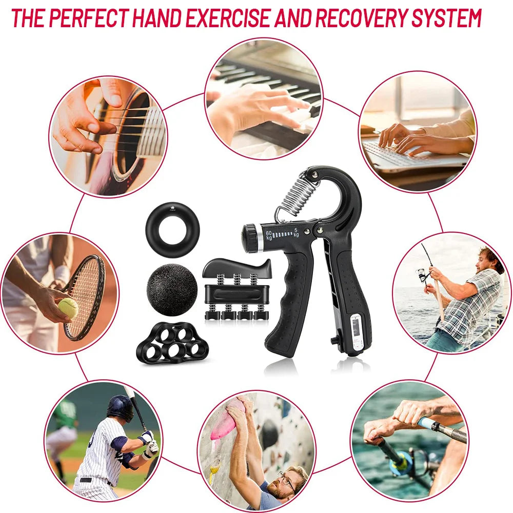 Adjustable 5-60Kg Heavy Hand Gripper Fitness Hand Exerciser Grip Wrist Training Finger Gripper Hand Strengthener.