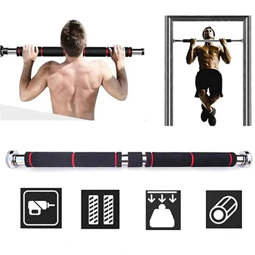 Home workout, doorway pull-up bar.